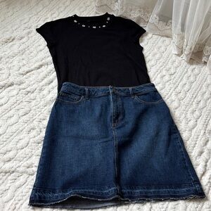 🆕Ann Taylor Dark Blue Denim Mini Skirt